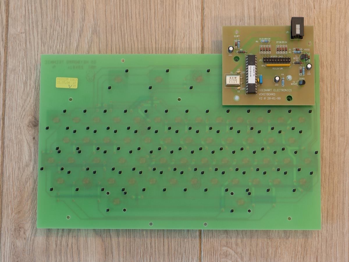 PCB, bottom side. Note the solderless switch mounting.