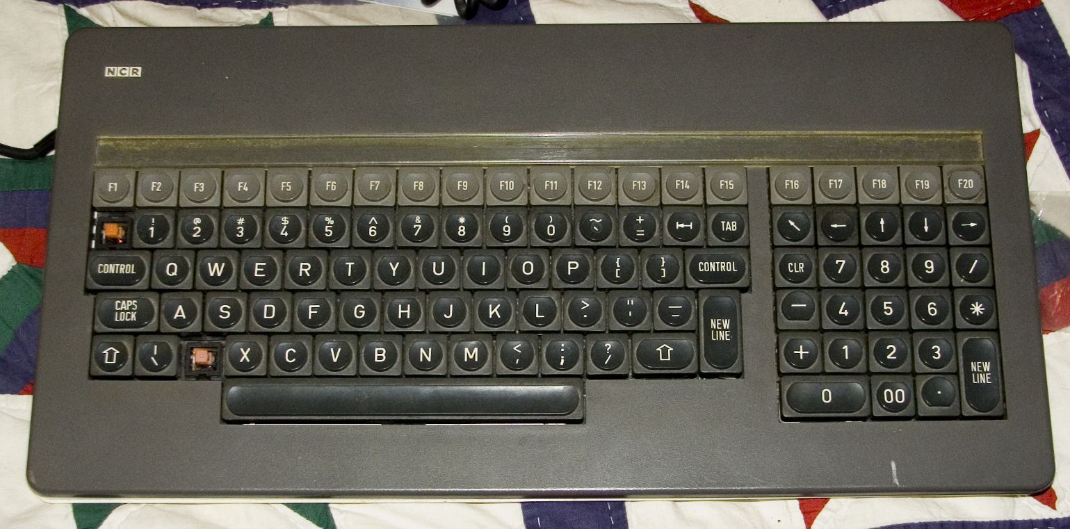 The keyboard in a more complete state, aside from missing keys.