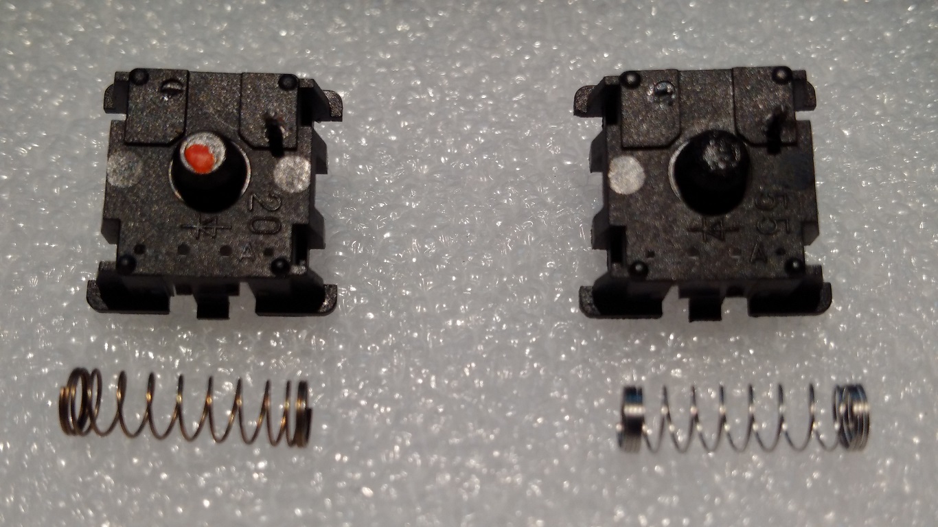 Cherry MX spacebar (left) normal (right)