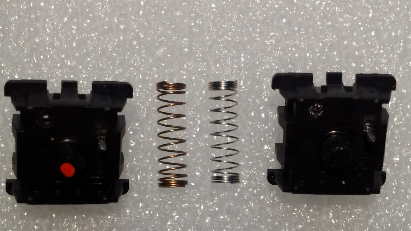 Cherry MX spring spacebar (left) normal (right)