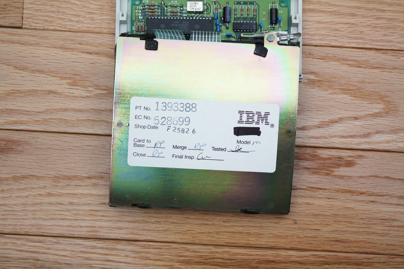 IBM Screen Reader Pad - back plate identification label