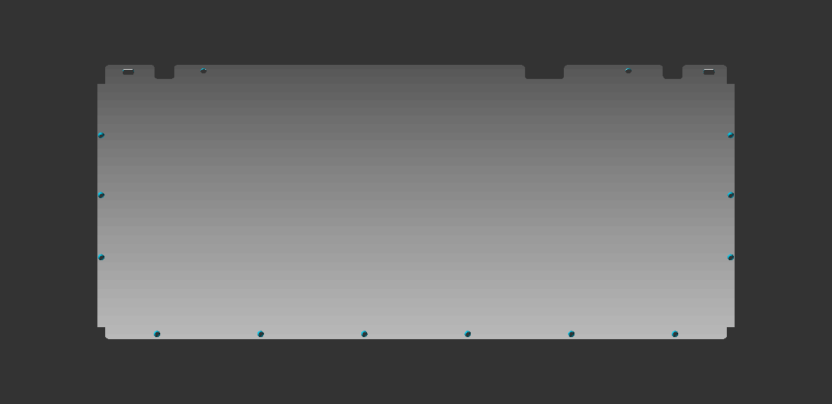 Bottom plate from below with countersunk screws