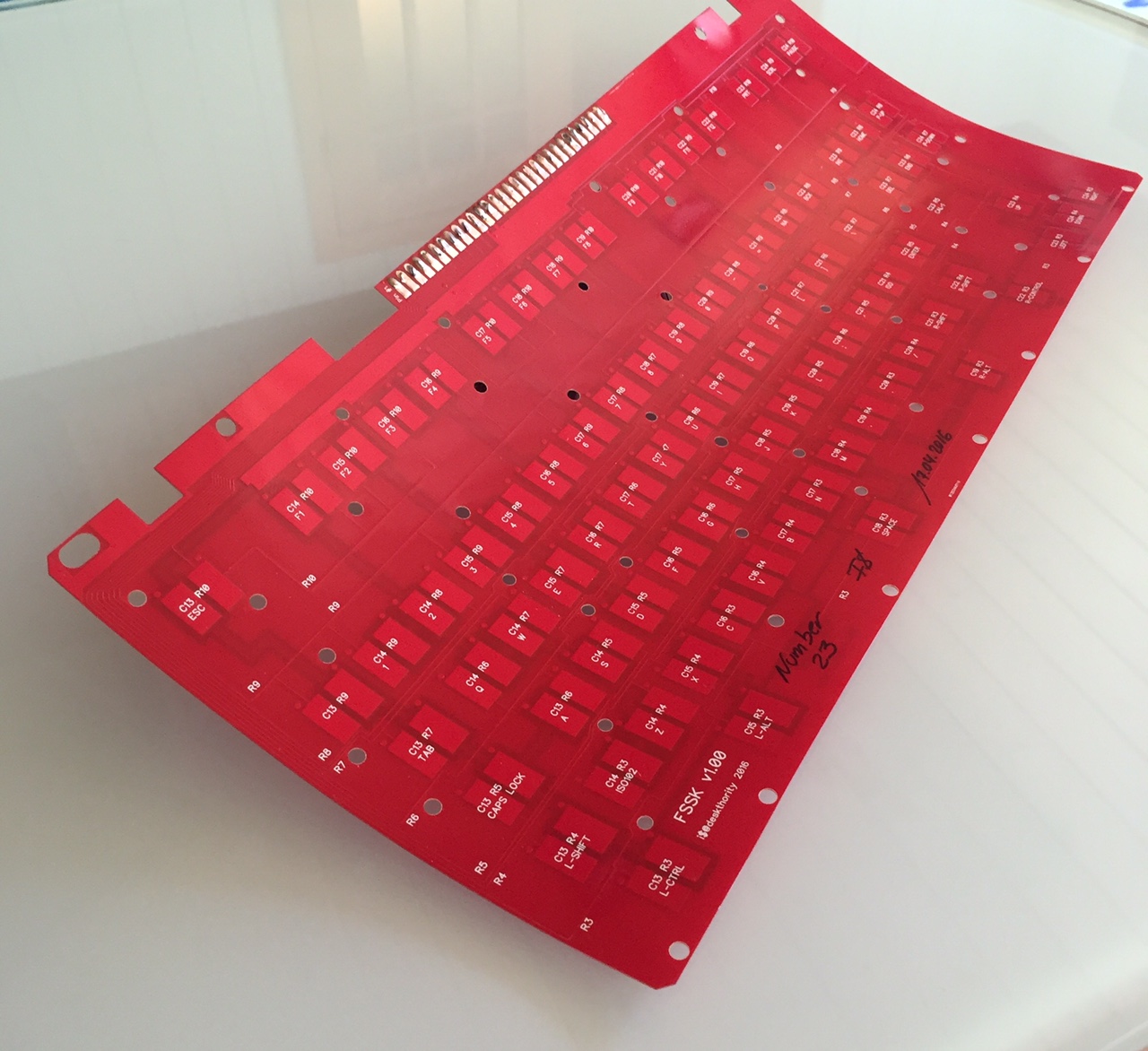 Curved PCB after heating