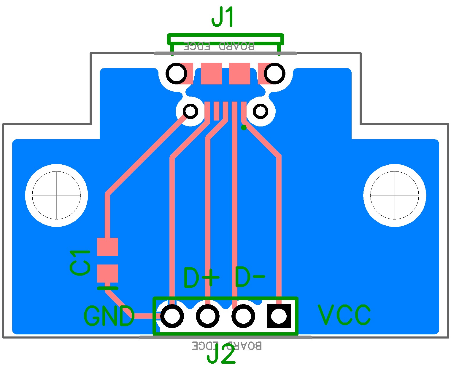 USB-Micro connector PCB