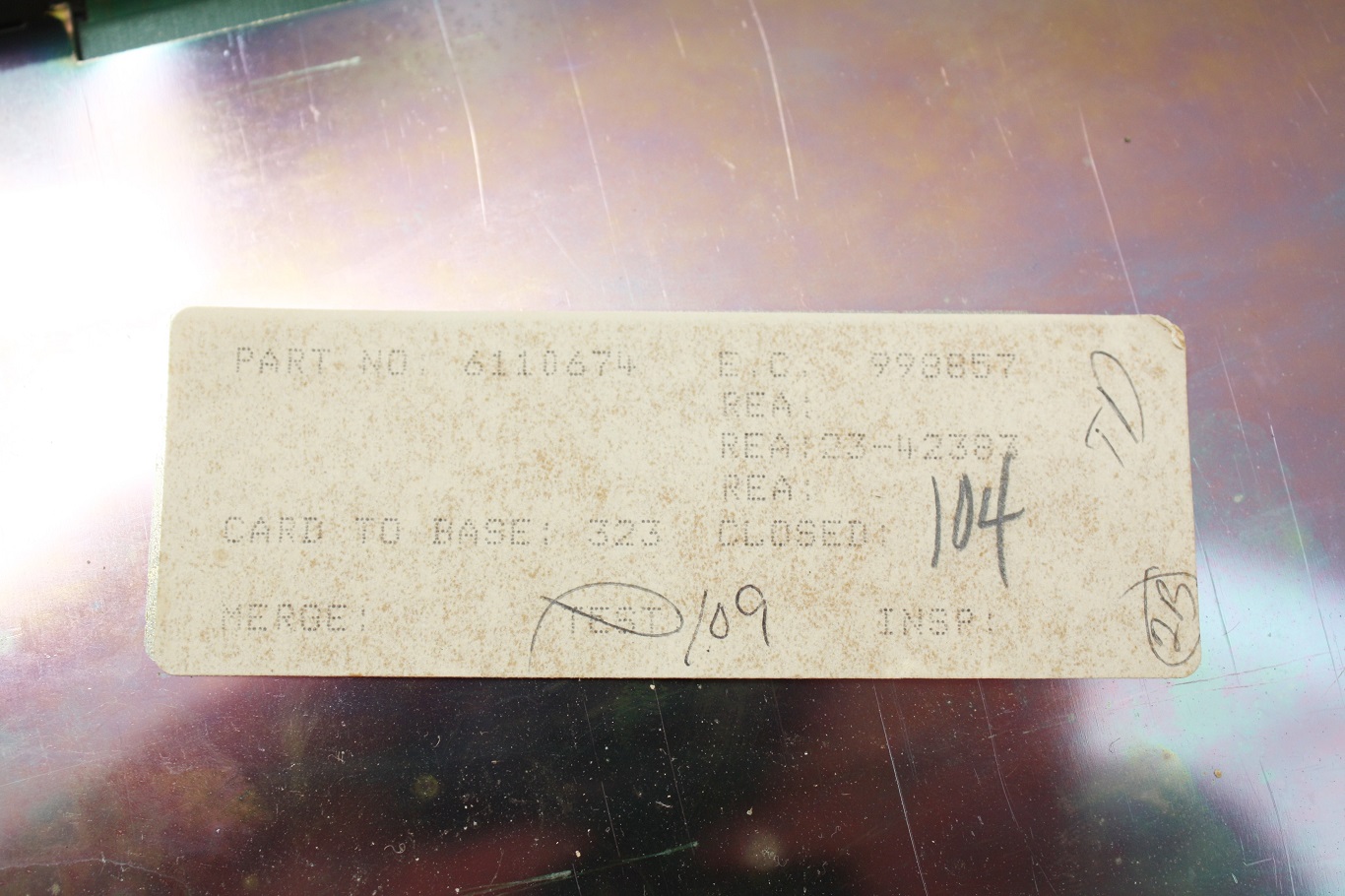 IBM 6052101 - back plate sticker