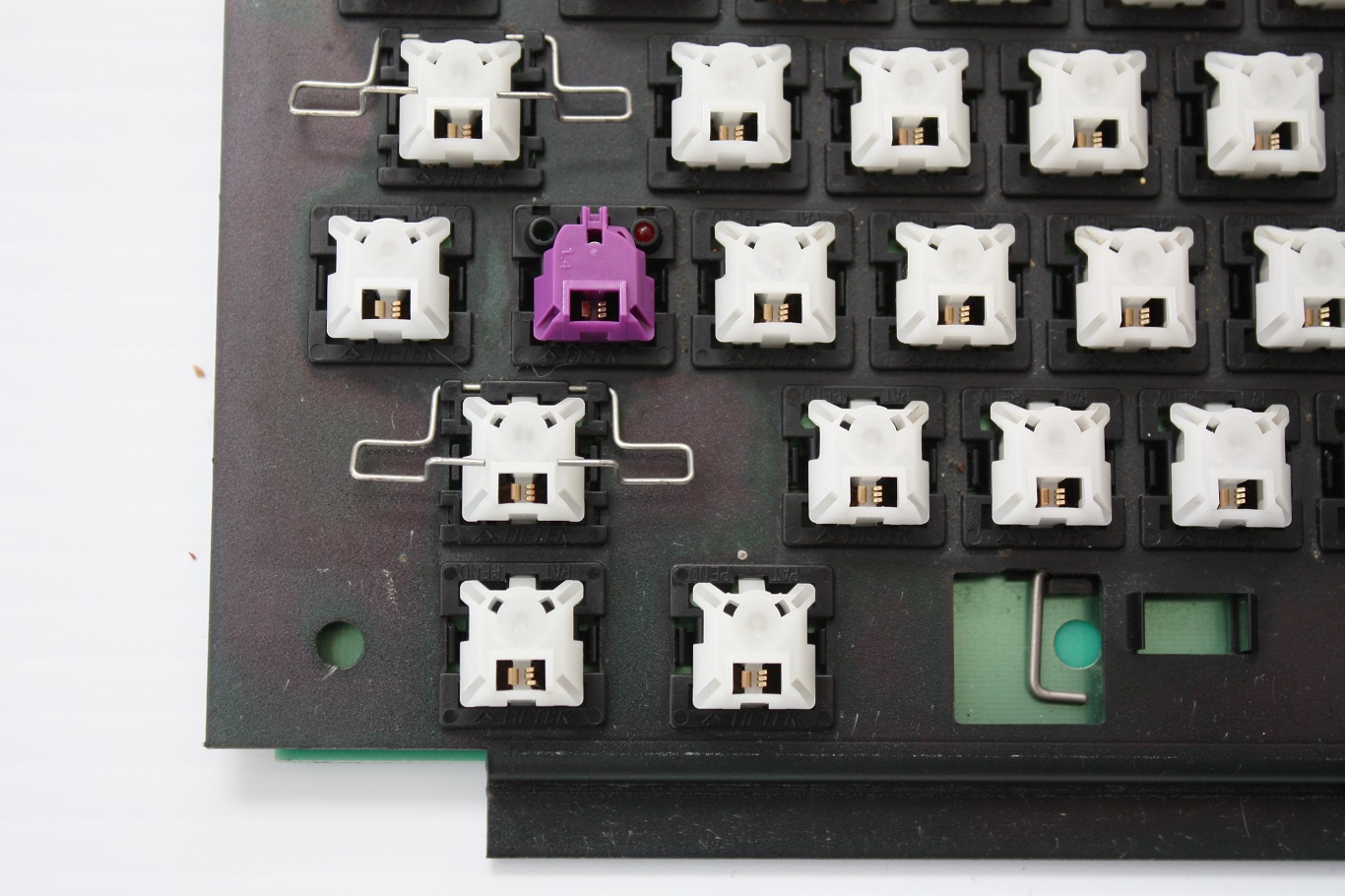 Amiga 2000 Hi-Tek - purple non-locking lit Caps Lock switch