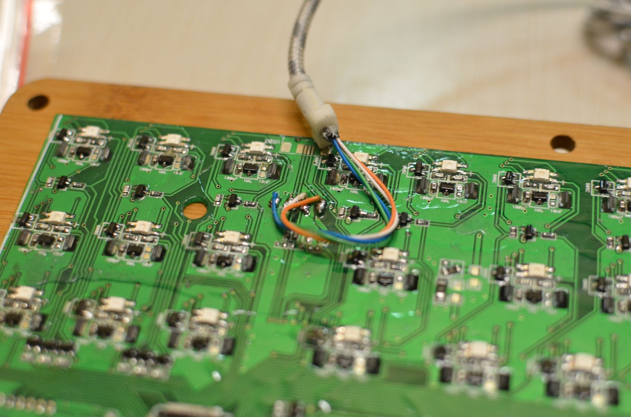 Hall keyboard PCB layout - component overview.