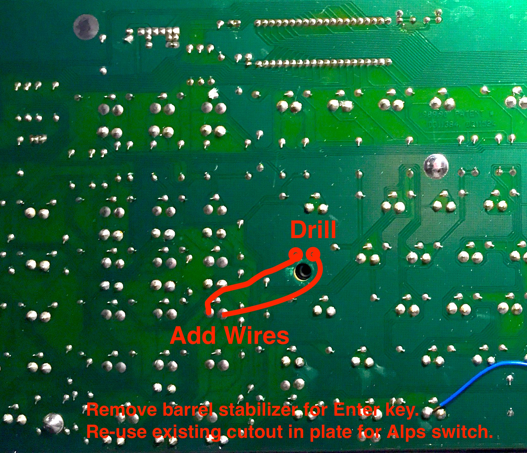Rework for additional switch.