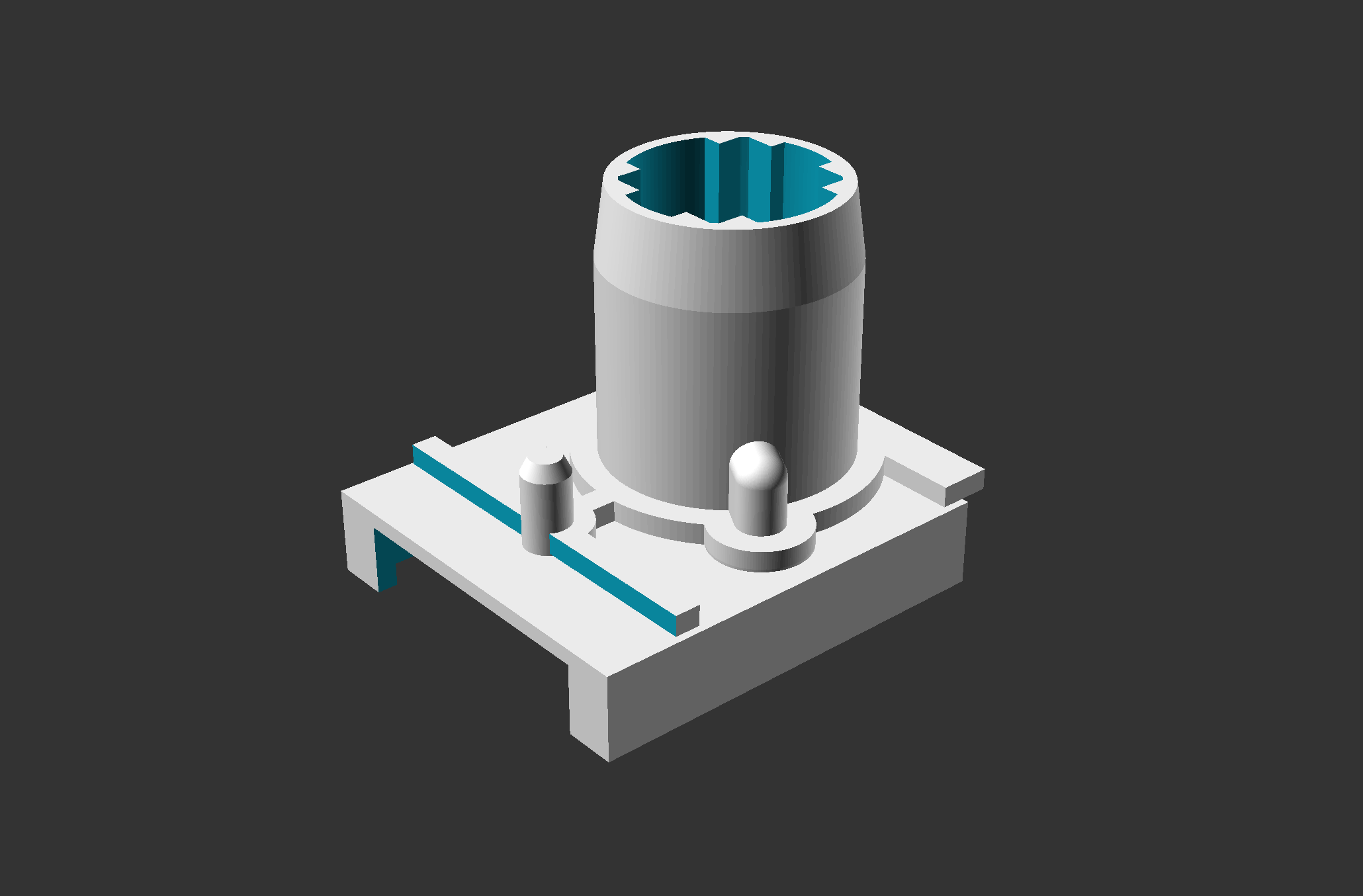 Isolated stabilizer barrel fitted on a fictional dual lock barrel