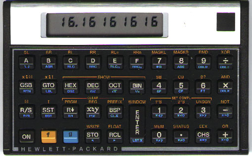 HP-16C Programmer's Calculator. From wikipedia.org.