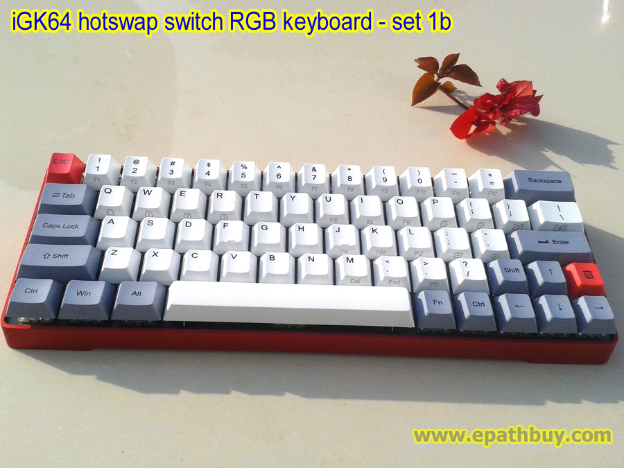 iGK64: compact 60% RGB keyboard with red aluminum alloy metal case and pbt dye-subbed keycaps