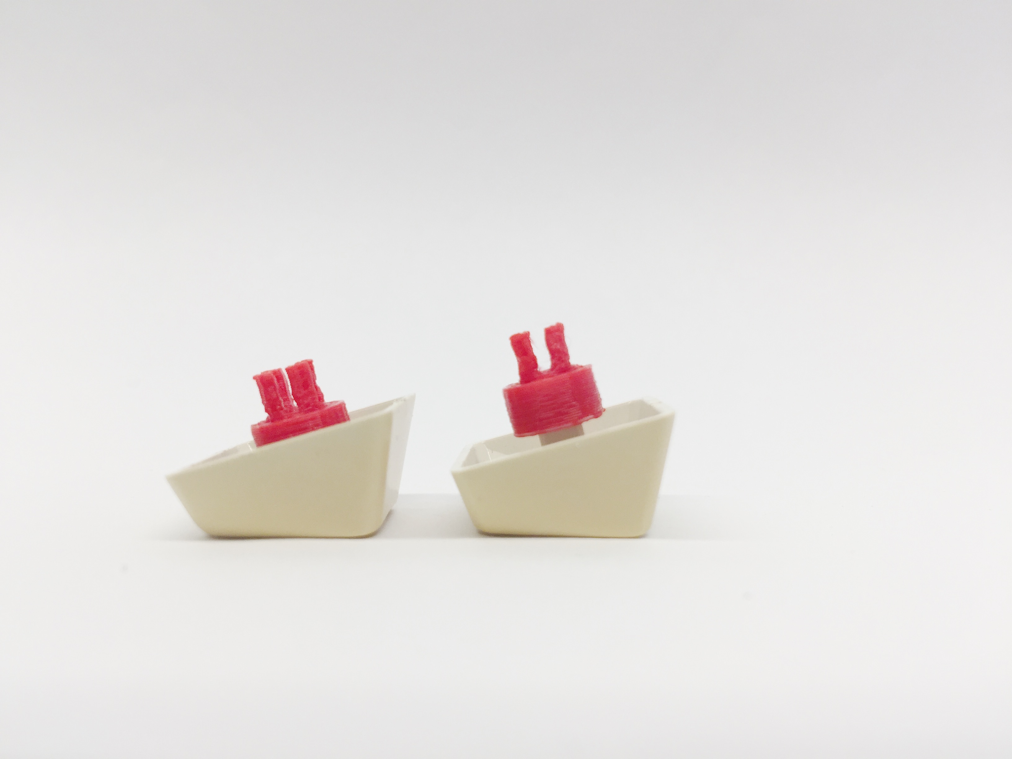 Keycaps with adapters. Notice the difference in height.