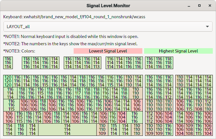 Signal Monitor, upon connection, layout view