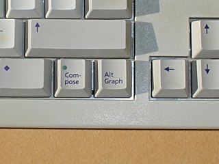 The Alt Graph key on a Sun Type 5c keyboard