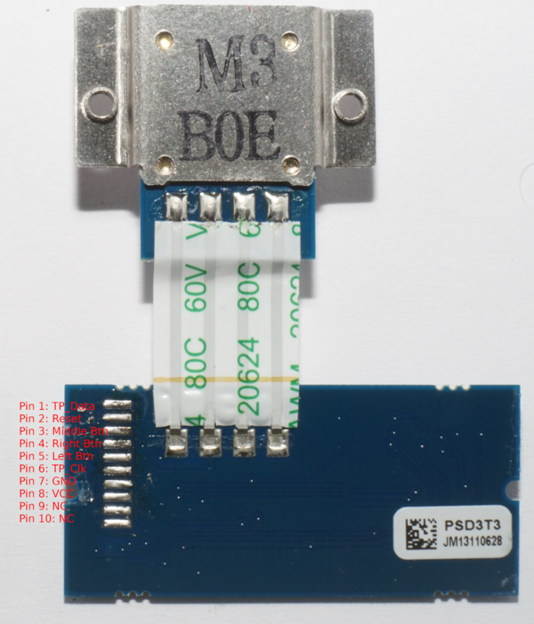 2-piece TrackPoint module pinout