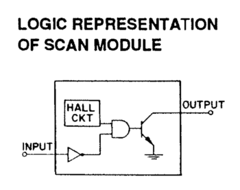 Sense circuit schematic for a Honeywell Hall Effect switch